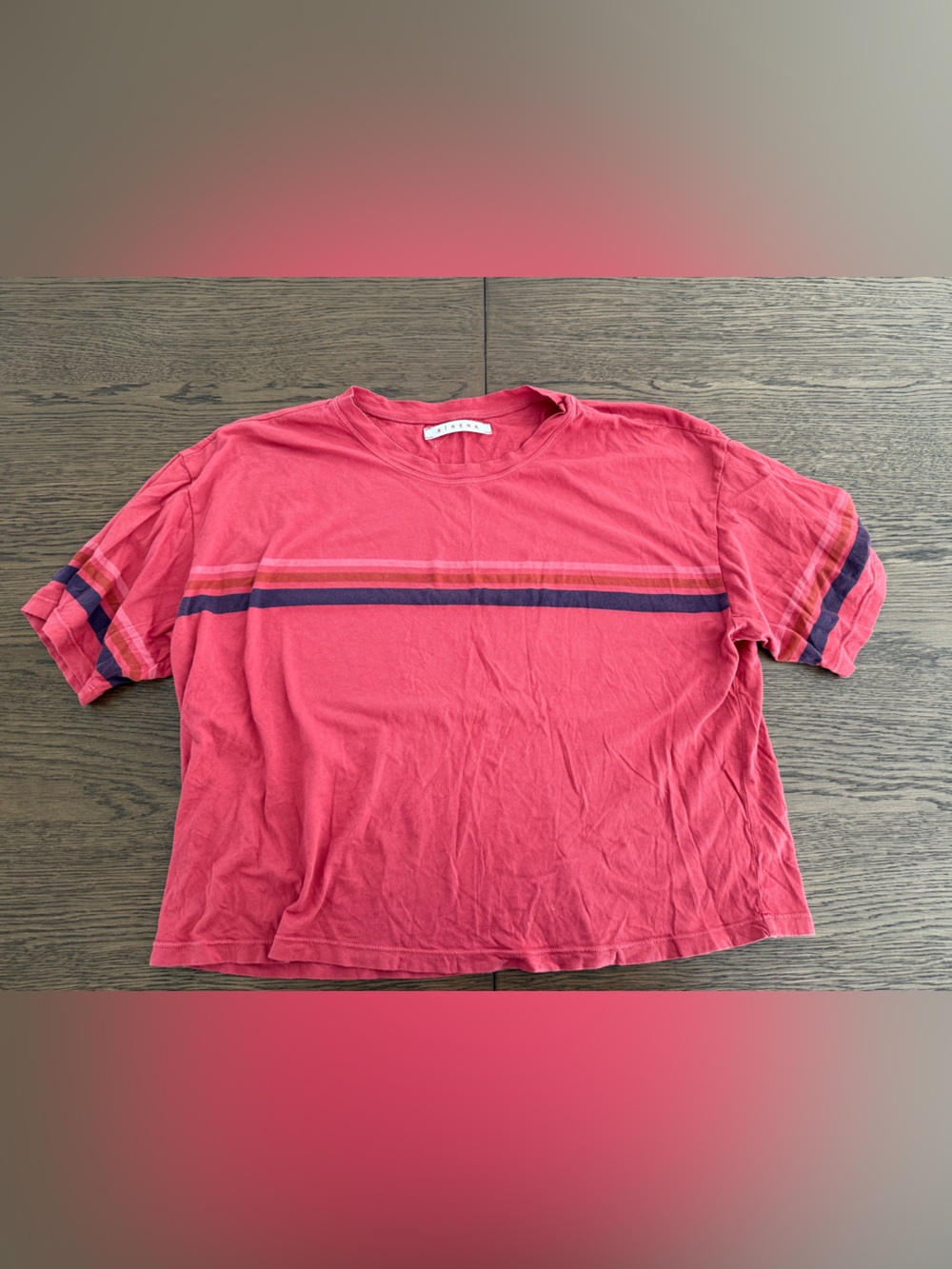XiRENA Red Tee Shirt with Stripes